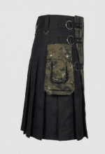Black Canvas Camouflage Kilt with Chains | Men in Kilt - Image 2