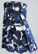 Custom Blue Camouflage Scottish Kilt | Men in Kilt
