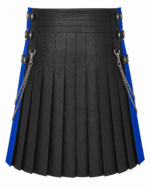 Men's Utility Leather Kilt with Blue Accent Panel - Image 3