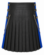 Men's Utility Leather Kilt with Blue Accent Panel - Image 3