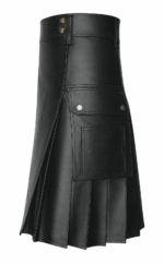Hand-Built Leather Utility Kilt with Brass Hardware - Image 2