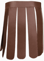 Premium Brown Short Leather Kilt - Image 2