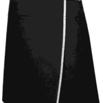 Women's Handcrafted Black Leather Scottish Kilt