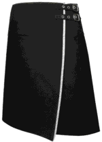 Women's Handcrafted Black Leather Scottish Kilt