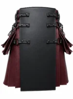 Premium Custom Burgundy Leather Scottish Kilt | Shop Now