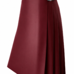 Women's Handcrafted Burgundy Leather Scottish Kilt