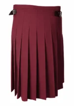 Women's Handcrafted Burgundy Leather Scottish Kilt - Image 2
