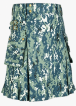 Handcrafted Tactical Digital Navy Camouflage Kilt
