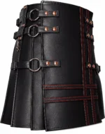 Gothic Black Leather scottish kilt | Industrial Style - Image 2