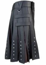 Two-Tone Studded Leather scottish kilt | Gothic Style - Image 2