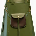 Green Leather Utility Kilt | Versatile kilt for everyone Style