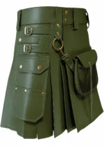 Green Leather Utility Kilt | Versatile kilt for everyone Style - Image 2