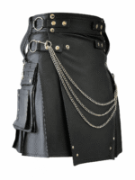 The Iconic Black Leather Utility Kilt | Built for the Bold - Image 2