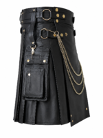 The Iconic Black Leather Utility Kilt | Built for the Bold - Image 2