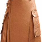 Premium Brown Leather Kilt | Rugged & Refined