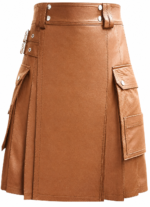 Premium Brown Leather Kilt | Rugged & Refined