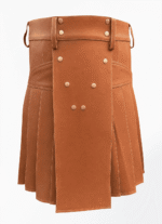 Premium Handcrafted Scottish Brown Leather Kilt | Shop Now