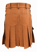 Premium Handcrafted Scottish Brown Leather Kilt | Shop Now - Image 3