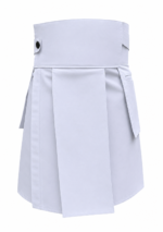 Men's White Leather Kilt | Handcrafted Modern Design
