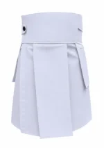 Men's White Leather Kilt | Handcrafted Modern Design