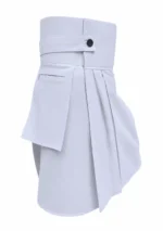 Men's White Leather Kilt | Handcrafted Modern Design - Image 3