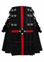 Premium Black Leather Kilt for Men | In Goth Style