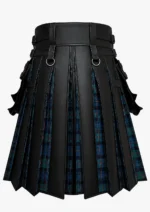Premium Black Leather Kilt for Men | In Goth Style - Image 2
