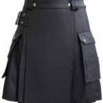 Midnight Armor: Premium Traditional Black Leather Kilt