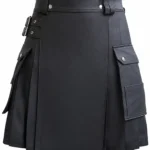 Midnight Armor: Premium Traditional Black Leather Kilt