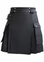 Midnight Armor: Premium Traditional Black Leather Kilt