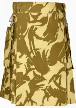 Military-Style Desert Camo Utility Kilt