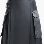 Apex Style: Premium Men's Black Leather Kilt