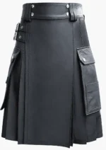 Apex Style: Premium Men's Black Leather Kilt