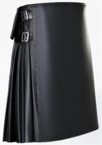Premium Black Leather Scottish Kilt for Men | Shop Now