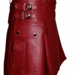 Premium Red Leather Scottish Kilt