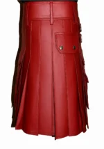 Premium Red Leather Scottish Kilt - Image 2