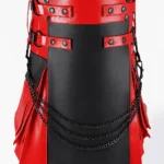 Red and Black Leather Utility Kilt | Statement Wear for Men
