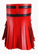 Red and Black Leather Utility Kilt | Statement Wear for Men - Image 2