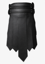 Roman Gladiator Black Leather Kilt | Ancient Style