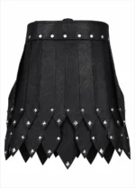 Bold Studded Black Leather Gladiator Kilt for Men - Image 2