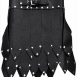 Bold Studded Black Leather Gladiator Kilt for Men