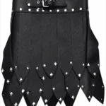 Bold Studded Black Leather Gladiator Kilt for Men
