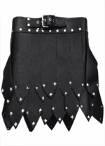 Bold Studded Black Leather Gladiator Kilt for Men