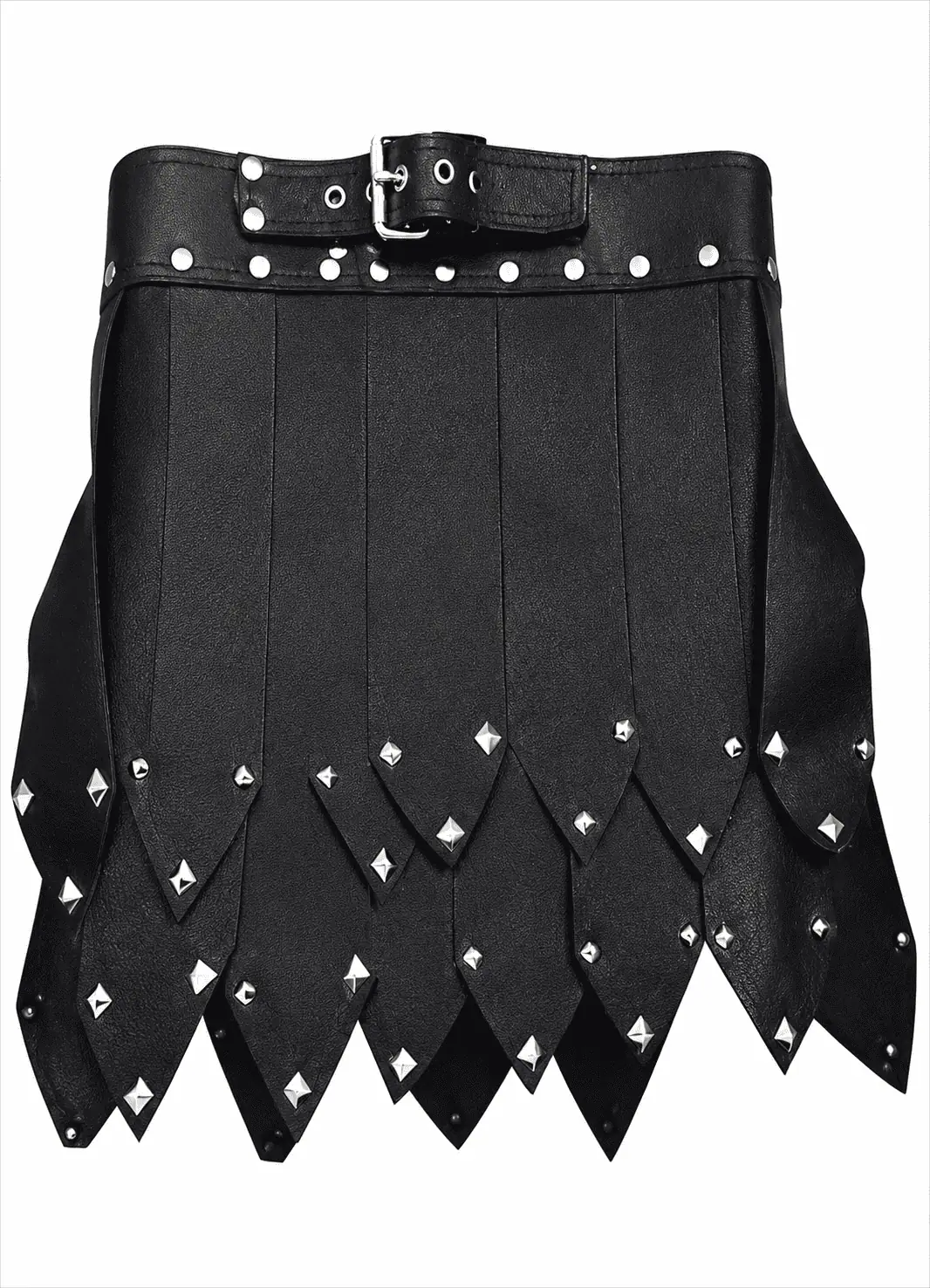 Premium Quality Scottish Black Leather Gladiator Kilt Design 18 (Image 1) Bold Studded Black Leather Gladiator Kilt for Men - Image 1
