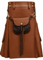 Ultimate Brown Leather Kilt with Sporran | Men in Kilt