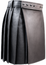 Premium Pure Black Leather Kilt | Built for the Modern Rebel - Image 2