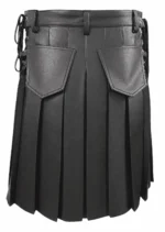 Traditional Black Leather Kilt for Men | Utility Style - Image 2