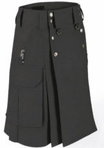 Authentic Traditional Scottish Black Kilt | Cargo Utility Kilt - Image 2