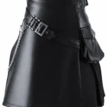 The Ultimate Chain-Accented Black Leather Gothic Kilt