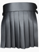 Spiked Black Leather Kilt for Men | Alternative Utility Style - Image 3